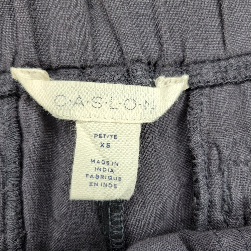 ​Caslon Linen Jogger Pants Knit Cuff Petite XS Charcoal Gray Lagenlook Artisanal - Picture 8 of 12